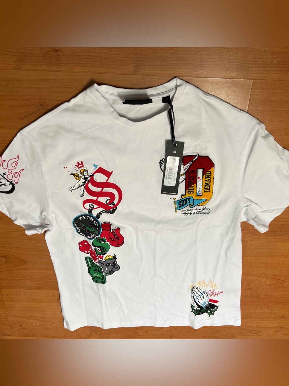 Supply & demand embroiled shirt men’s medium new